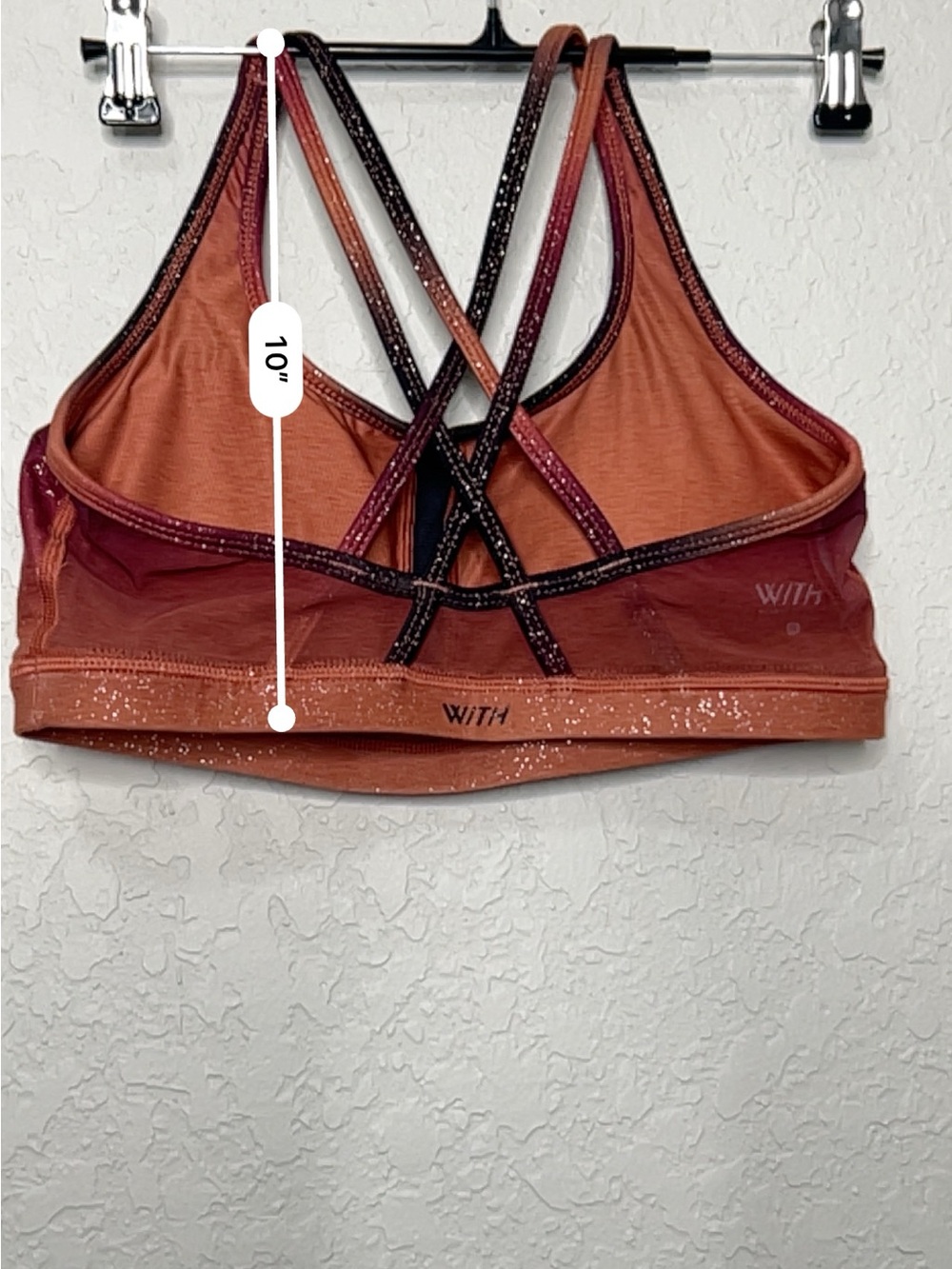 Peloton x Wear It To Heart Ombre Shimmer Strappy Sports Bra Size S - Picture 6 of 6